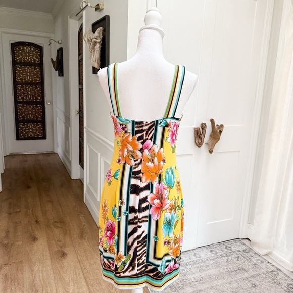 Cache Vintage Floral Bodycon Dress Size 12 – Bold Print Y2K Vibes - Picture 3 of 10